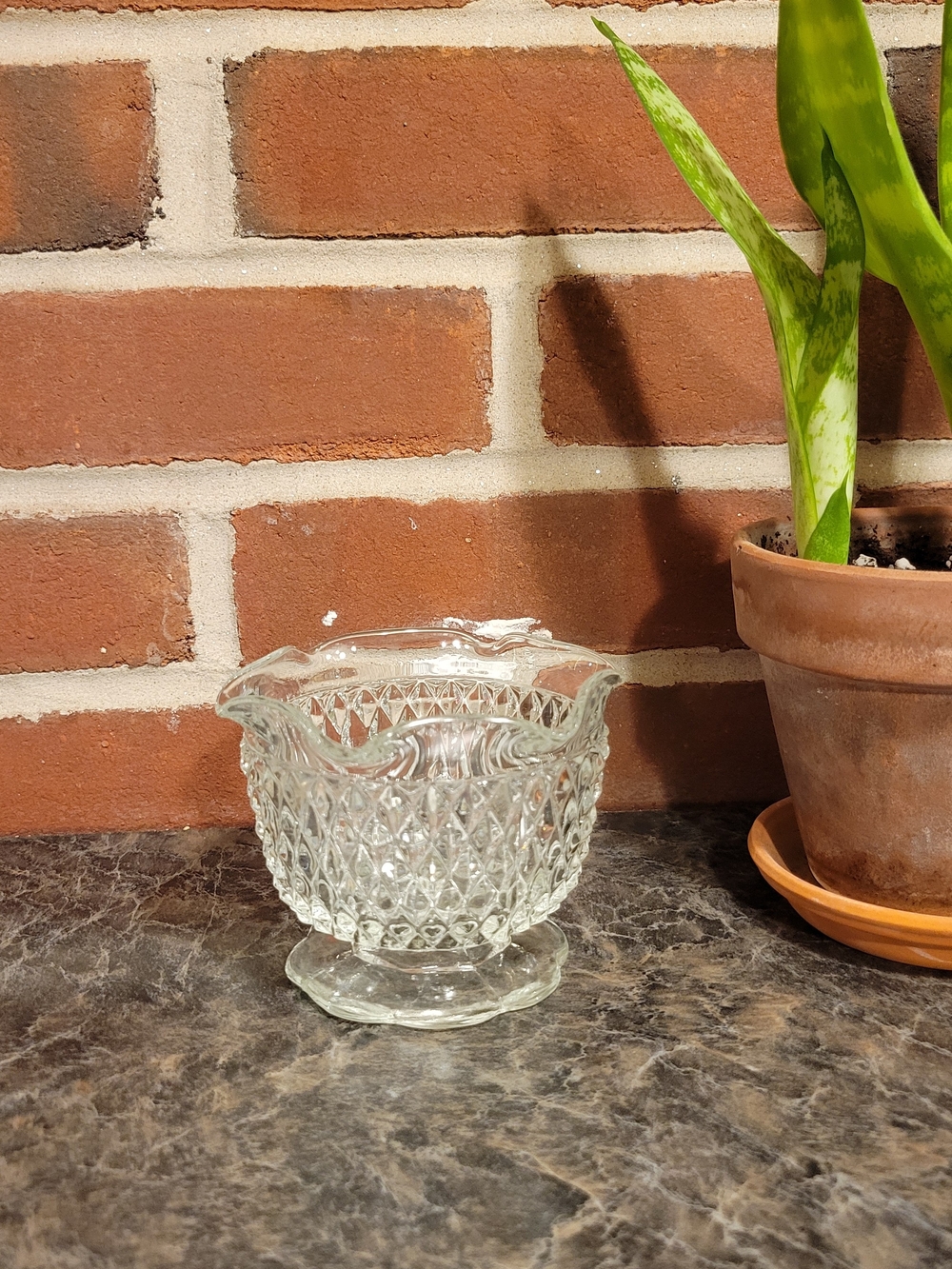 Indiana Glass Diamond Point Candle Holder